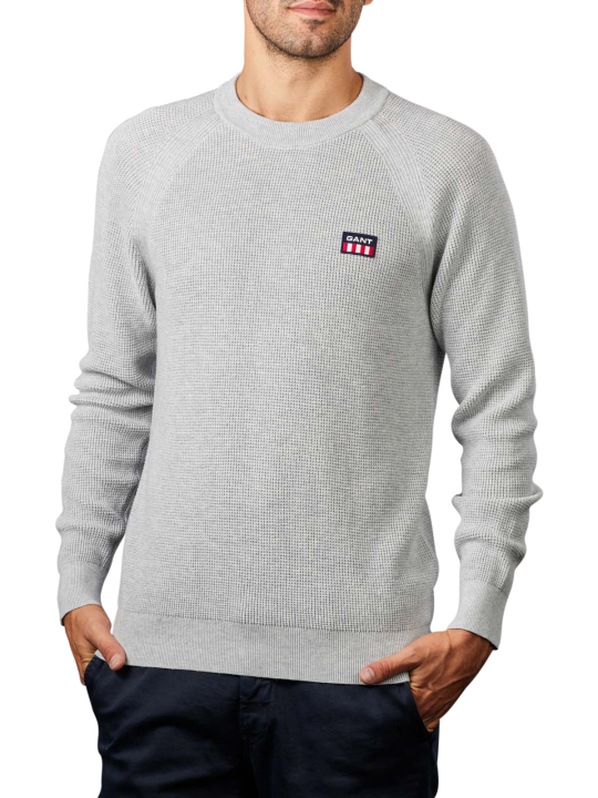 Gant Waffle Rib Crew Neck Pullover Pullover Homme