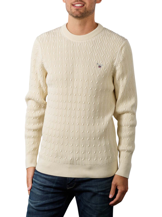Gant Cotton Cable Crew Neck Pullover Men's Sweater