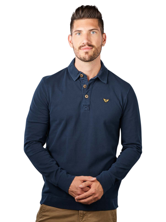 PME Legend Long Sleeve Polo Pique Garment Herren Polo Shirt