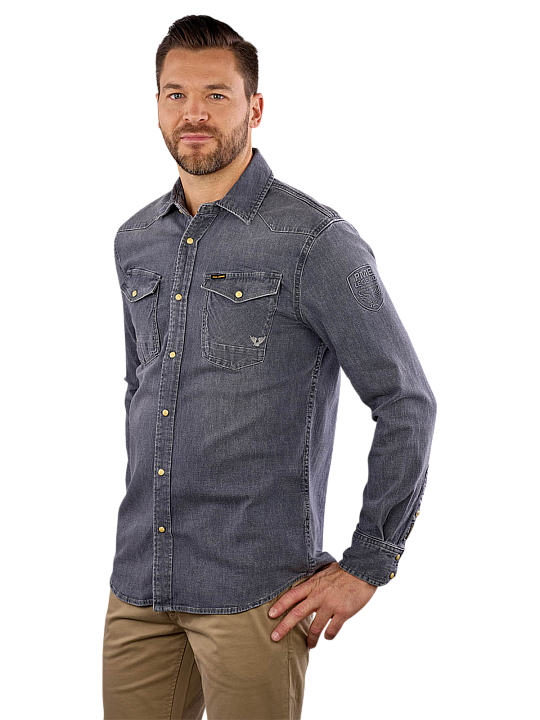 PME Legend Shirt Regular Fit Denim Herren Hemd