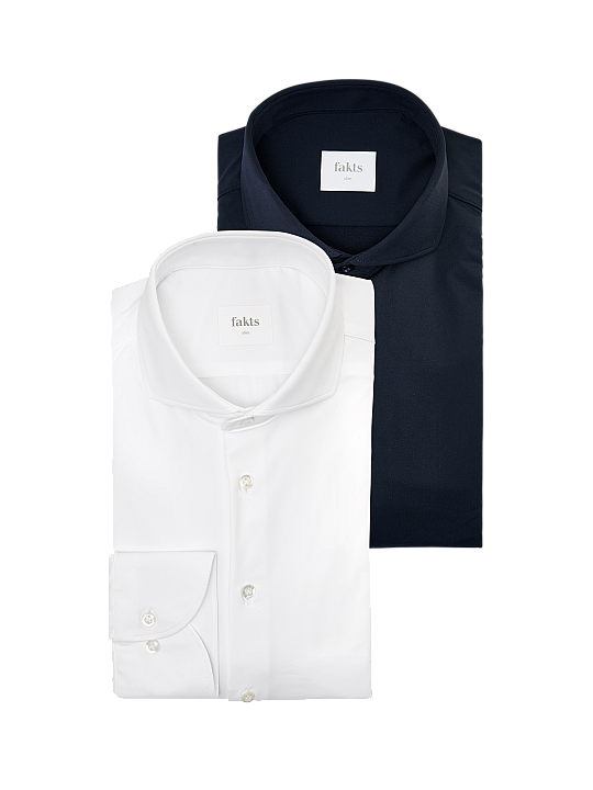 Fakts Shirt Slim Fit Leisure 2-Pack Herren Hemd