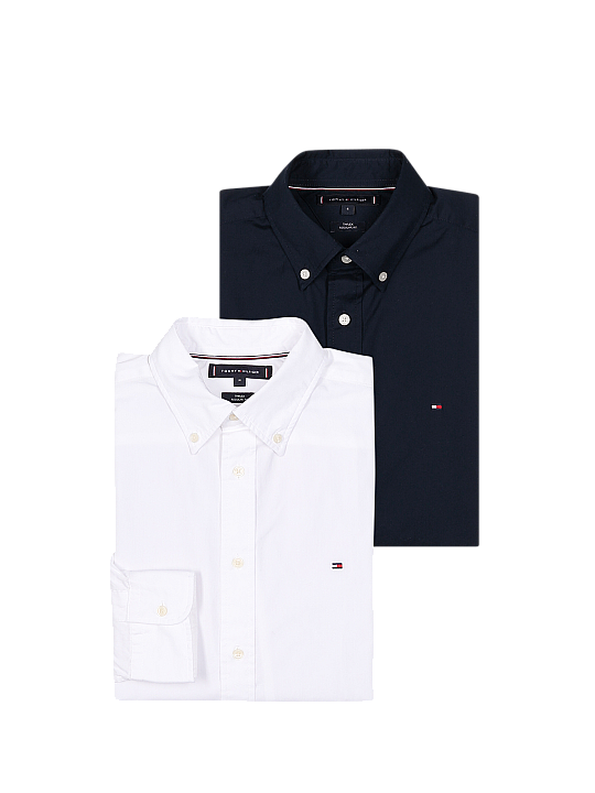 Tommy Hilfiger Core Flex Poplin Shirt 2-Pack Herren Hemd