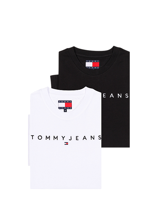 Tommy Jeans Regular Linear Logo T-Shirt 2-Pack Herren T-Shirt
