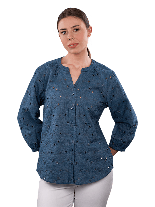 Brax Velia Blouse Denim Crew Neck Chemise Femme