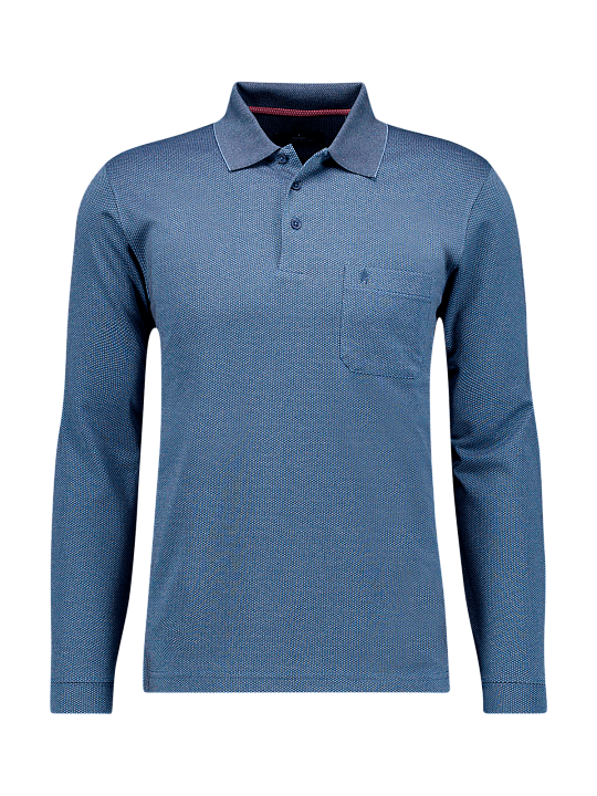 Ragman Polo LS Longsleeve Fishnet Men's Polo Shirt