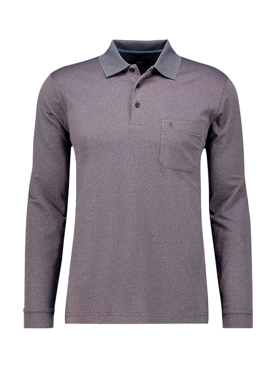 Ragman Polo LS Longsleeve Fishnet Men's Polo Shirt
