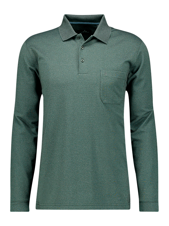 Ragman Polo LS Longsleeve Fishnet Men's Polo Shirt
