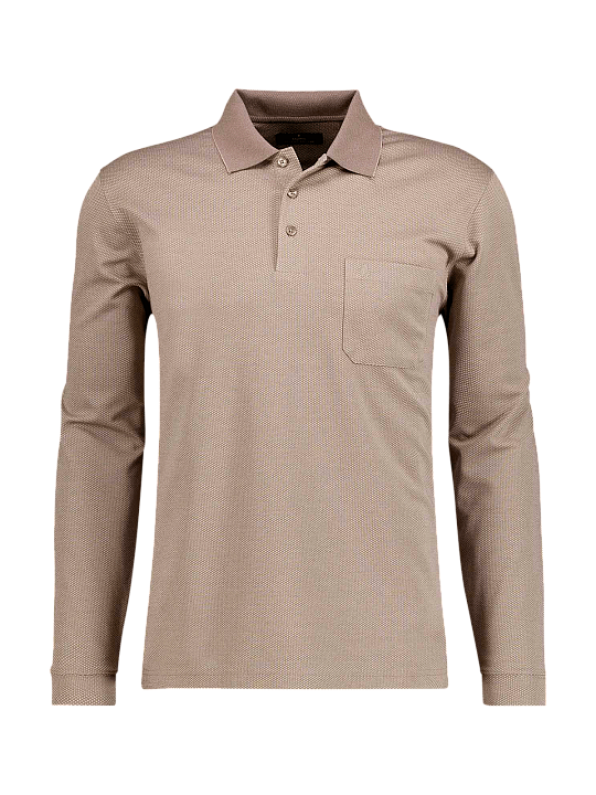 Ragman Polo LS Longsleeve Fishnet Men's Polo Shirt