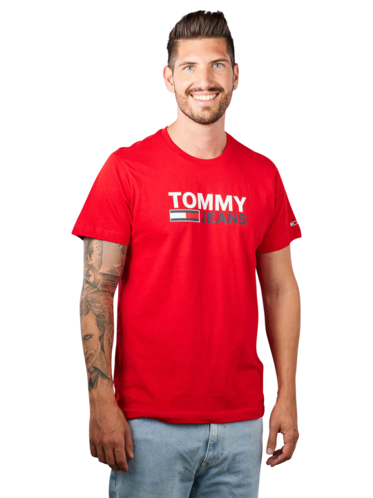 Tommy Jeans Corp Logo T-Shirt Crew Neck Herren T-Shirt