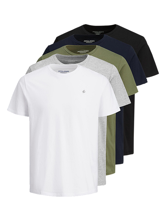 Jack & Jones Tee SS Crew Neck 5-Pack Herren T-Shirt