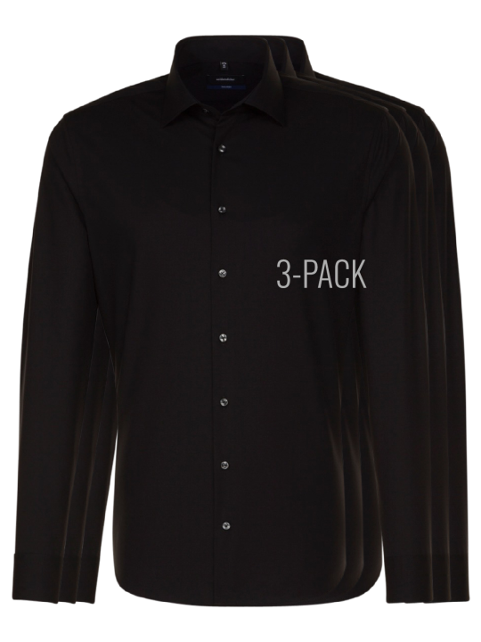 Seidensticker 3-Pack Shaped Fit Kent Non-iron Men's Shirt