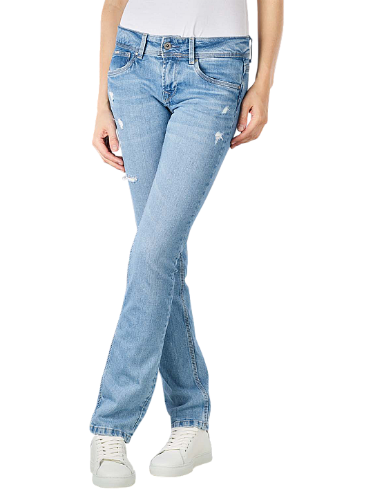 Pepe Jeans Saturn Straight Fit Wiser Wash Destroyed Damen Jeans
