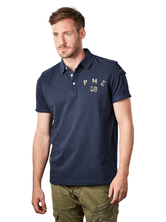 PME Legend Short Sleeve Polo Pique Pigment Herren Polo Shirt