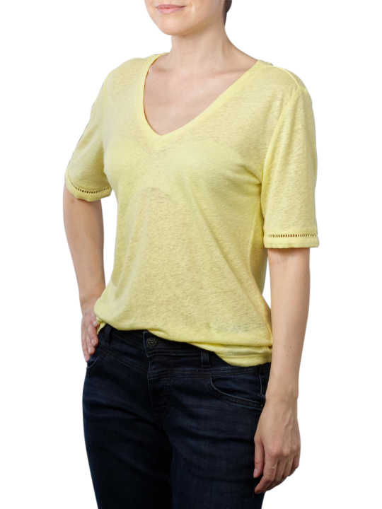 Yaya Linen V-Neck Shirt Damen T-Shirt