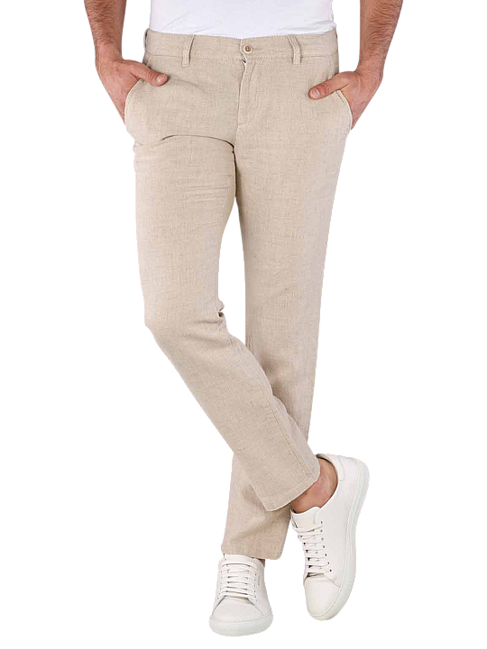 Alberto Lou-J Chino Regular Fit Pure Linen Pantalon Homme