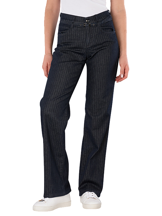 Angels Liz Belt Wide Leg Lurex Pinstripe Damen Jeans