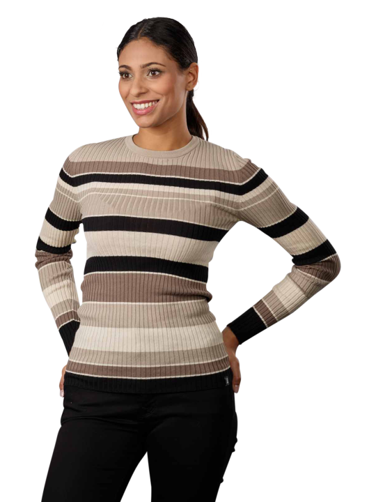 Armedangels Alaania College Stripe Pullover Crew Neck Women's Sweater