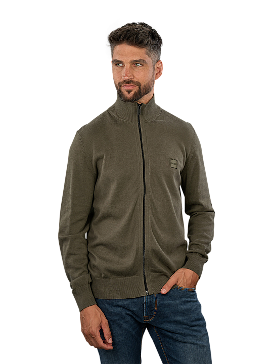 Boss Orange Kanozip Cardigan Knit Kashmir Pullover Homme