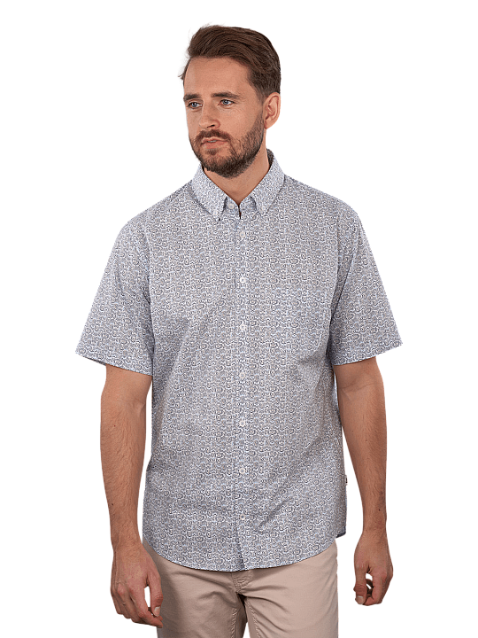 Brax Dan P Shirt Short Sleeve Button Down Minimal Print Herren Hemd