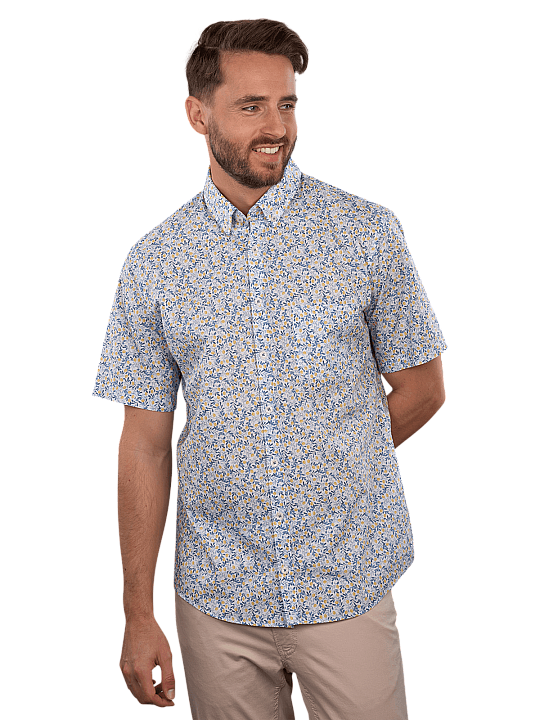 Brax Dan P Shirt Short Sleeve Button Down Minimal Print Men's Shirt