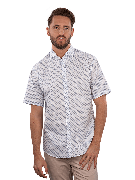 Brax Hardy P Shirt Short Sleeve Shark Collar Chemise Homme