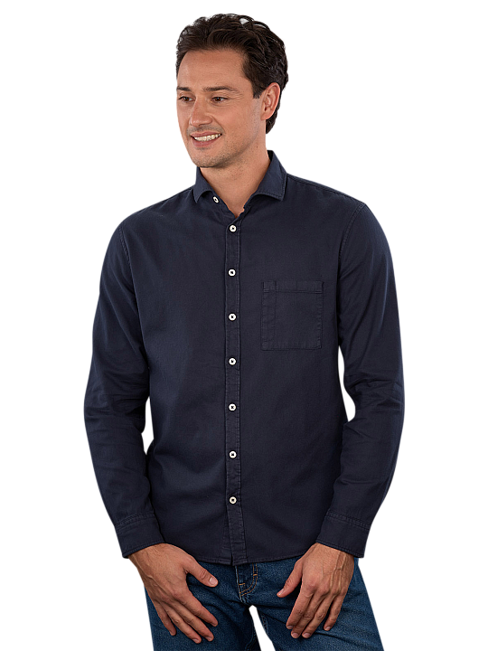 Brax Harold U Shirt Long Sleeve Shark Collar Chemise Homme