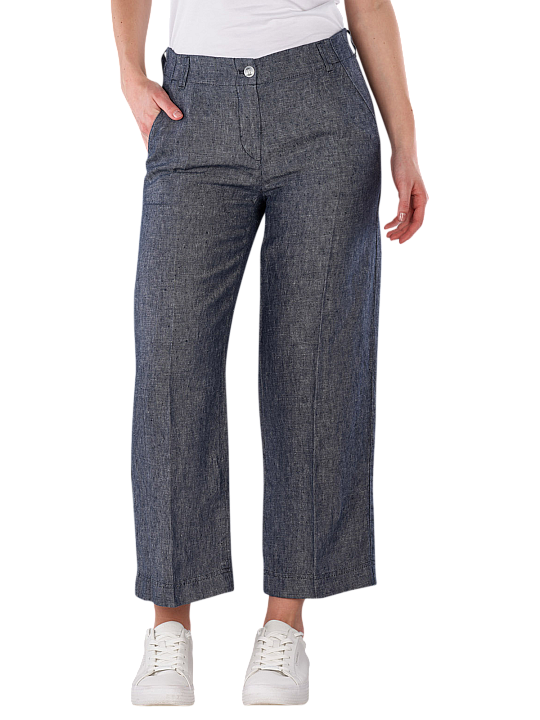 Brax Maine S 5-Pocket Pants Wide Leg Cropped Linen Pantalon Femme