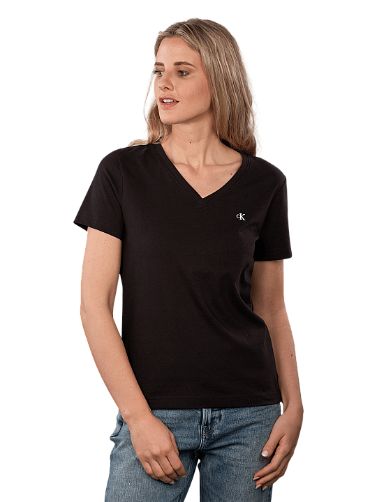 Calvin Klein Monogram T-Shirt V-Neck Damen T-Shirt