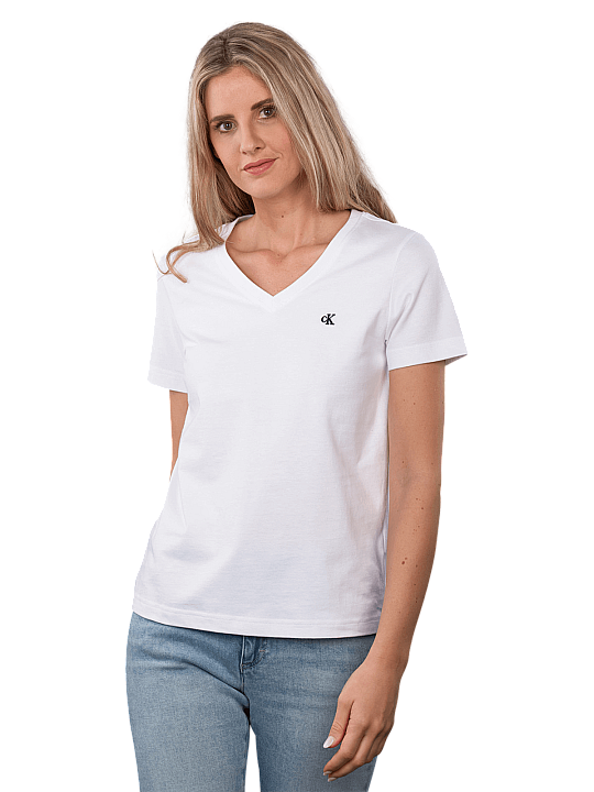 Calvin Klein Monogram T-Shirt V-Neck Damen T-Shirt