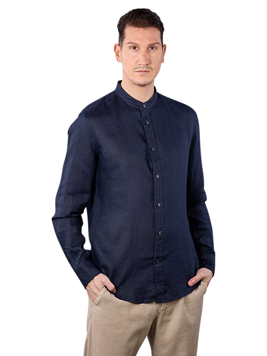 Drykorn Linen Tarok Shirt Stand Up Collar Herren Hemd