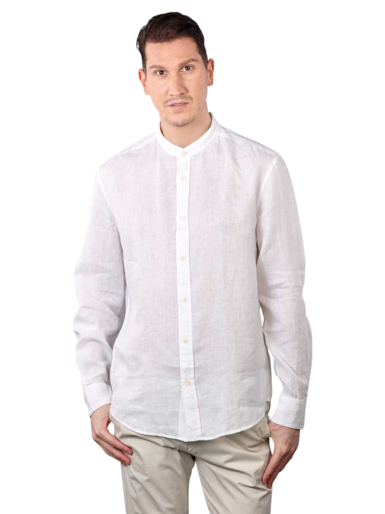 Drykorn Linen Tarok Shirt Stand Up Collar Chemise Homme