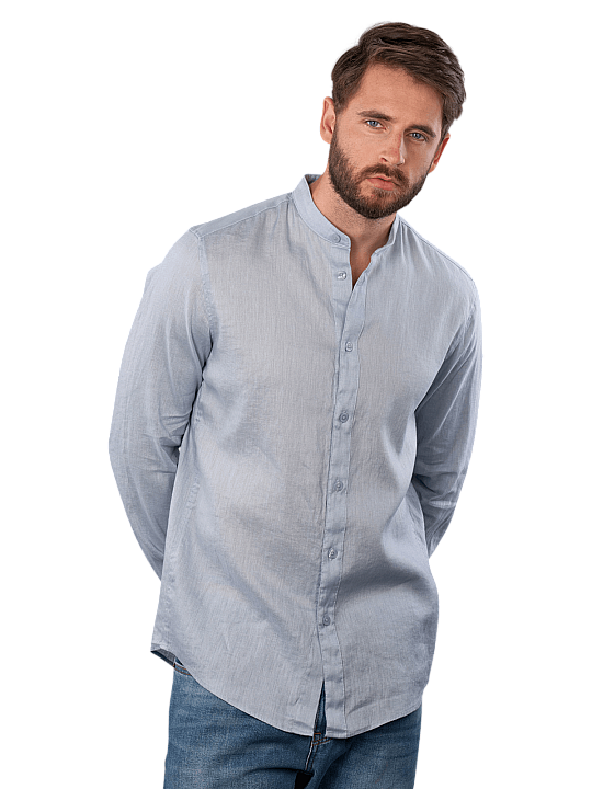 Drykorn Taloc Linen Shirt Stand Up Collar Herren Hemd