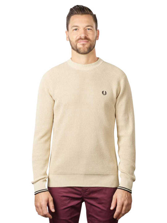 Fred Perry Waffle Stitch Pullover Crew Neck Men's Sweater