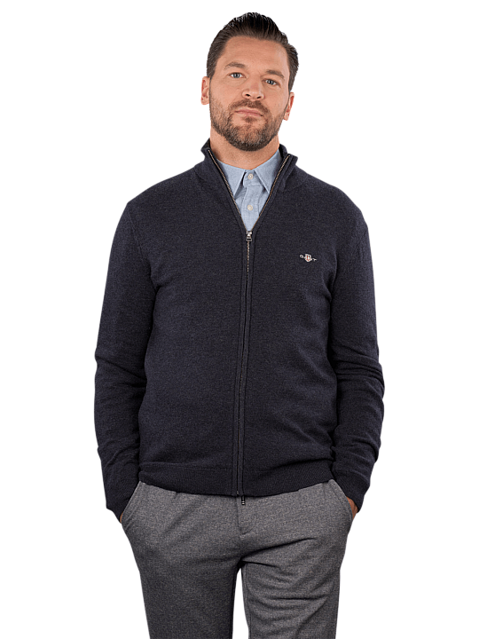 Gant Cardigan Zip Extrafine Lambswool Herren Pullover