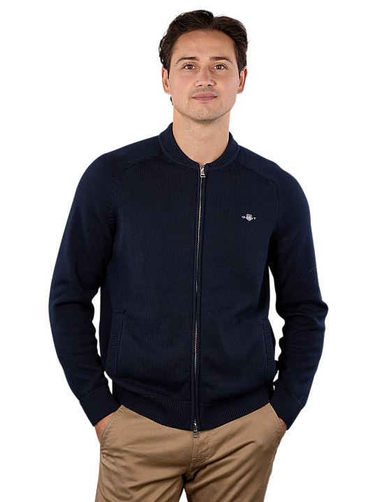 Gant Cotton Bomber Cardigan Herren Pullover