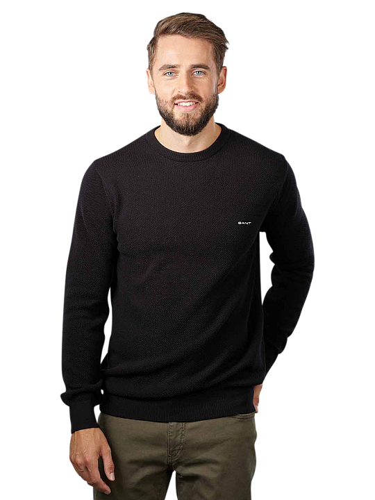 Gant Cotton Pique Pullover Crew Neck Herren Pullover
