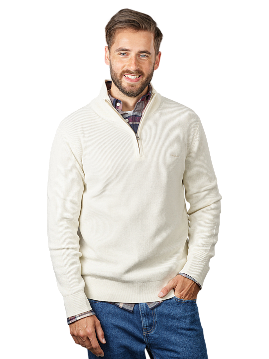 Gant Cotton Rib Pullover Half Zip Herren Pullover