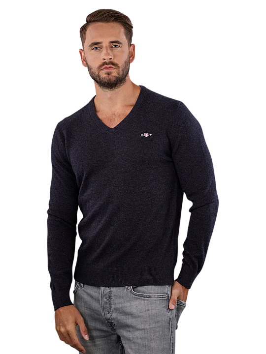 Gant Lambswool Pullover V-Neck Herren Pullover