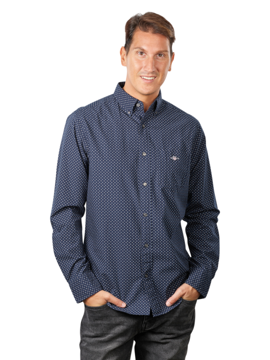 Gant Micro Print Shirt Long Sleeve Herren Hemd