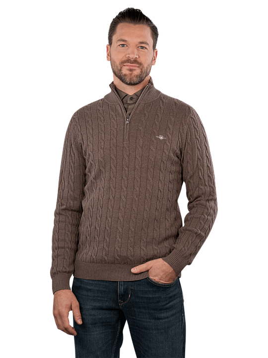 Gant Pullover Half Zip Cotton Cable Herren Pullover