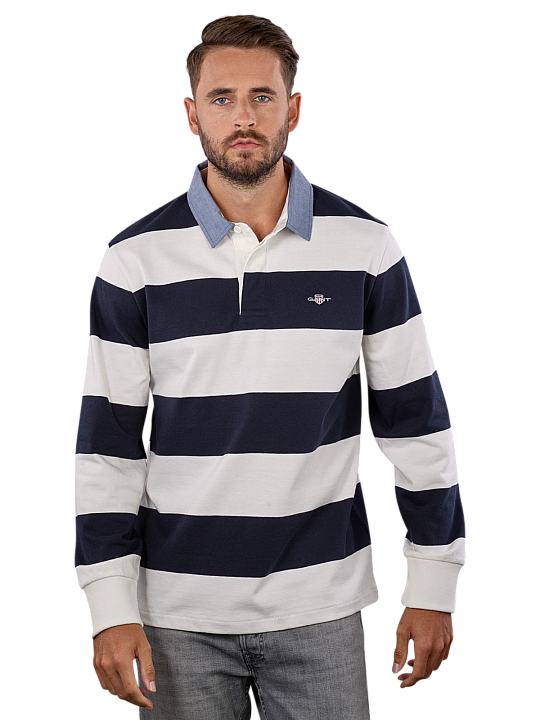 Gant Regular Chambray Stripe Heavy Rugger Herren Polo Shirt