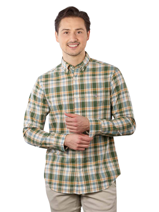 Gant Regular Cotton Linen Shirt Check Herren Hemd