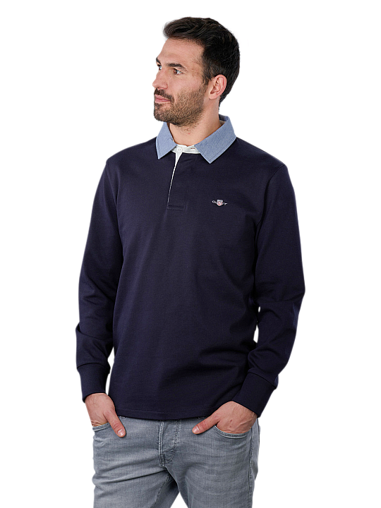 Gant Rugger Regular Fit Chambray Heavy Herren Polo Shirt