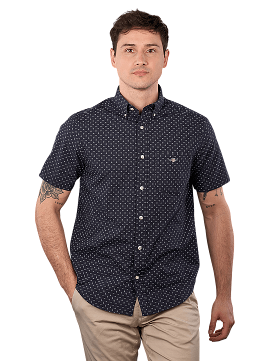 Gant Short Sleeve Shirt Micro Print Herren Hemd