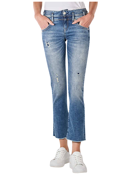 Herrlicher Pearl Jeans Bootcut Cropped Destroyed Damen Jeans