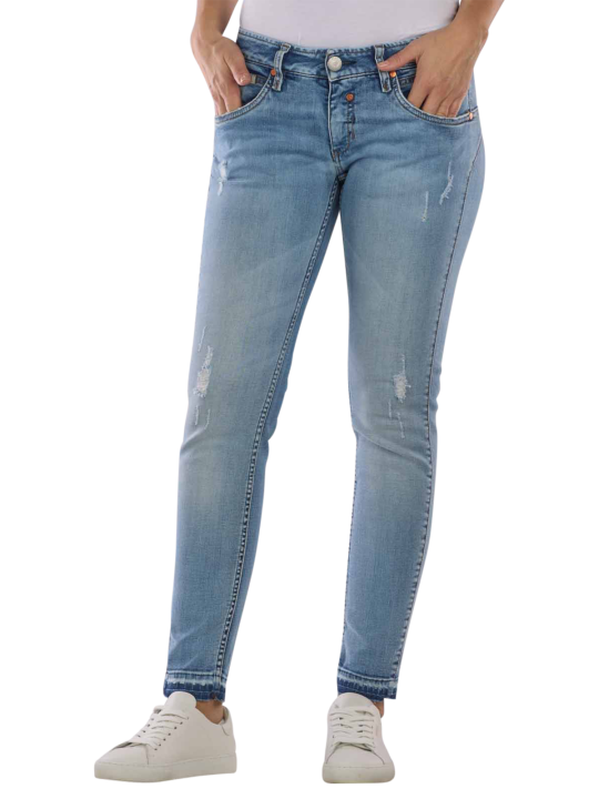 Herrlicher Touch Destroyed Jeans Cropped Slim Fit Jeans Femme