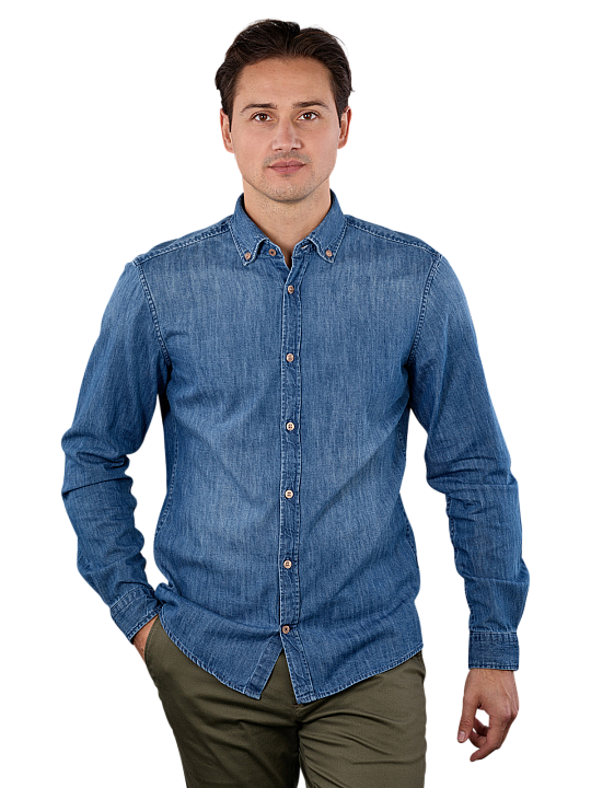 Joop! Long Sleeve Heli Shirt Denim Herren Hemd