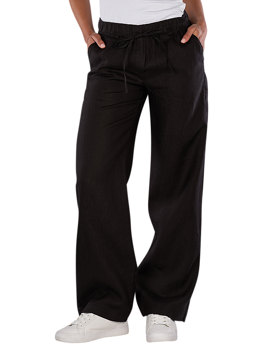 Mac Chiara Belt Chino Wide Leg Pure Linen Pantalon Femme