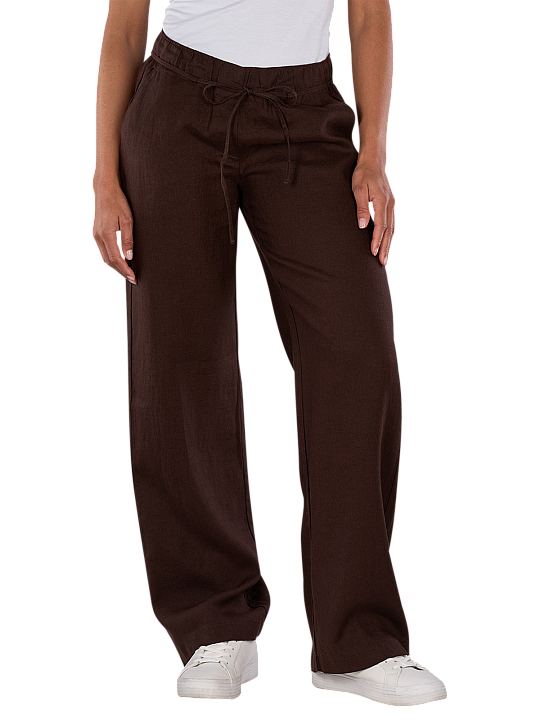 Mac Chiara Belt Chino Wide Leg Pure Linen Damen Hose