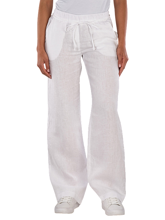 Mac Chiara Belt Chino Wide Leg Pure Linen Women's Pant
